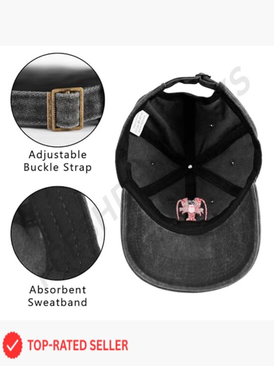Embroidered Baseball Cap Adjustable Vintage Washed Distressed Denim Hat